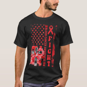 Kampf Usa-Flagge Sonnenblume Christliches Blut Kre T-Shirt