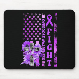 Kampf USA Flagge Sonnenblumen Christlich Überdosie Mousepad