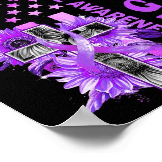 Kampf USA Flagge Sonnenblumen Christlich Überdosie Poster (Ecke)