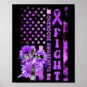 Kampf USA Flagge Sonnenblumen Christlich Überdosie Poster (Vorne)