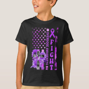 Kampf USA Flagge Sonnenblumen Christlich Überdosie T-Shirt