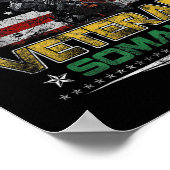 Kampf Veteran Somalia Militärisches Vintages Flagg Poster (Ecke)