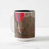 Kampf-Veteran und Bronze-Stern-Kaffee-Tasse Zweifarbige Tasse (Vorderseite Links)