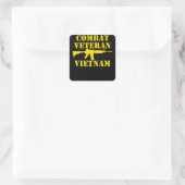 Kampf Veteran Vietnam Proud Militär Quadratischer Aufkleber (Tasche)