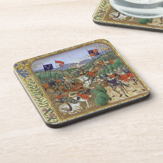 Kampf von Agincourt, am 25. Oktober 1415 (w/c auf Untersetzer (Linke Seite)