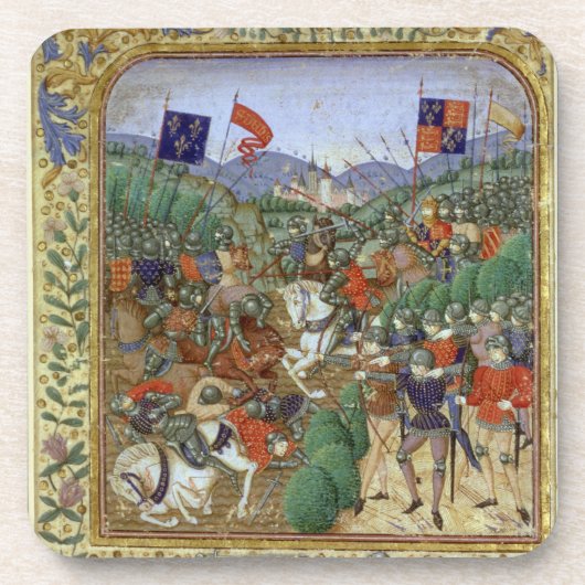 Kampf von Agincourt, am 25. Oktober 1415 (w/c auf Untersetzer (Vorderseite)