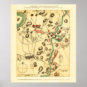 Kampf von Antietam - ziviler Kriegs-panoramische Poster