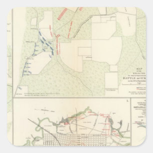 Kampf von Bayou Fourche Korinths Iuka Quadratischer Aufkleber