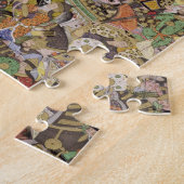 Kampf von Bundi, vom Akbarnama, c.1590 (gouac Puzzle (Seite)