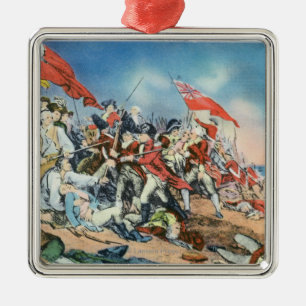 Kampf von Bunker Hill-Szene - Charlestown, MA Silbernes Ornament