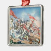 Kampf von Bunker Hill-Szene - Charlestown, MA Silbernes Ornament (Links)