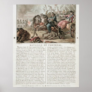 Kampf von Fontenoy, 1745, graviert von Louis Le Poster