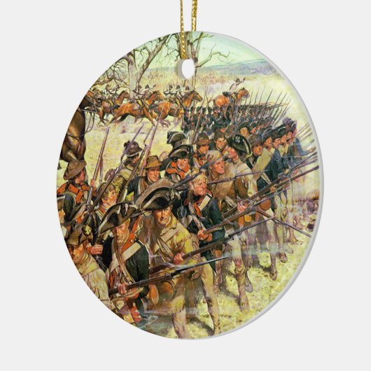 Kampf von Guilford Gericht durch Charles McBarron Keramik Ornament (Links)