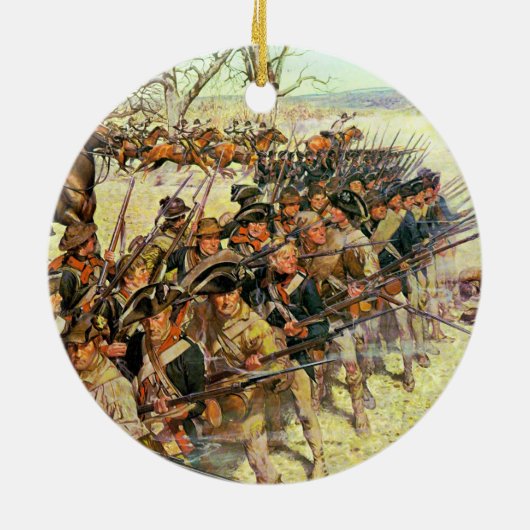 Kampf von Guilford Gericht durch Charles McBarron Keramik Ornament (Hinten)