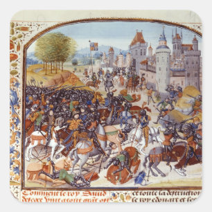 Kampf von Neville Kreuz vom hundert Quadratischer Aufkleber