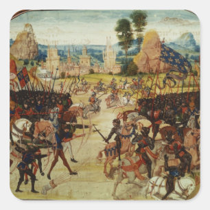 Kampf von Poitiers, von Froissarts Chronik Quadratischer Aufkleber