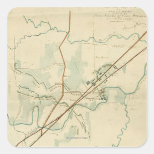 Kampf von Stein-Fluss- ziviler Krieg panoramisch Quadratischer Aufkleber