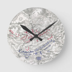Kampf von Waterloo am 18. Juni 1815 Blatt 1. Runde Wanduhr