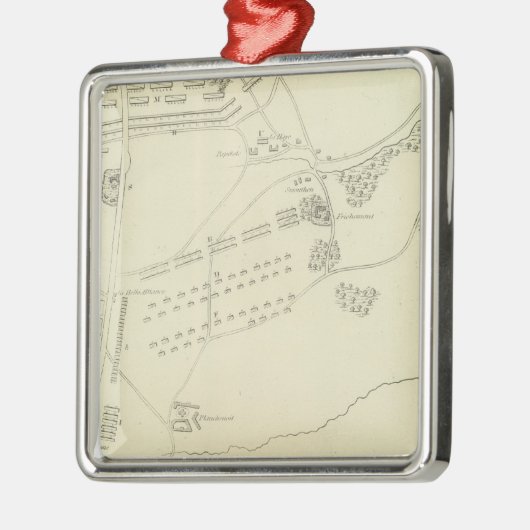 Kampf von Waterloo in Belgien Silbernes Ornament (Links)