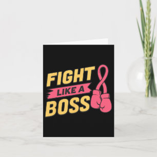 Kampf wie ein rosa Bossrosa-Ribbon-Boxing Brustkre Karte