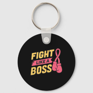 Kampf wie ein rosa Bossrosa-Ribbon-Boxing Brustkre Schlüsselanhänger