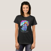 Kampf wie ein Wolf Lila Ribbon Fibromyalgie T-Shirt (Vorne ganz)
