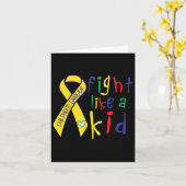 Kampf wie kid Gold Ribbon Kinderkrebs Awaren Karte (Gelbe Blume)