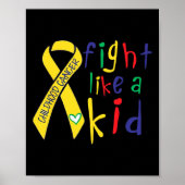 Kampf wie kid Gold Ribbon Kinderkrebs Awaren Poster (Vorne)