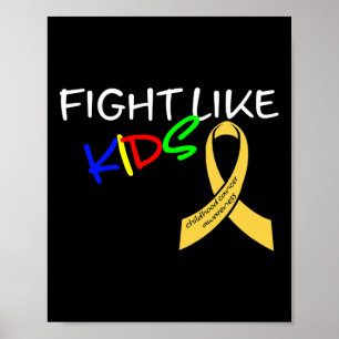 Kampf wie Kinder Kinder Krebs Bewusstsein Monat G Poster