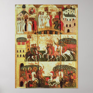 Kampf zwischen dem Novgorodians und dem Suzdalians Poster