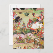 Kampf zwischen den Kräften Persiens und Turans Postkarte (Vorne/Hinten)