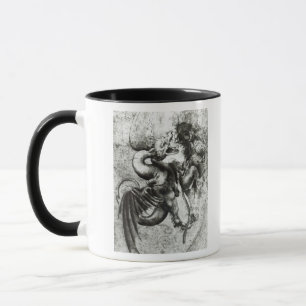 Kampf zwischen einem Drachen und einem Löwe Tasse