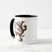 Kampf zwischen einem Hund und einem Geist. Tasse (Vorderseite Links)