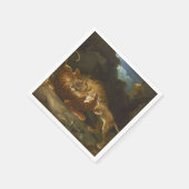 Kampf zwischen einem Löwen und einem Tiger (von Ja Serviette (Ecke)