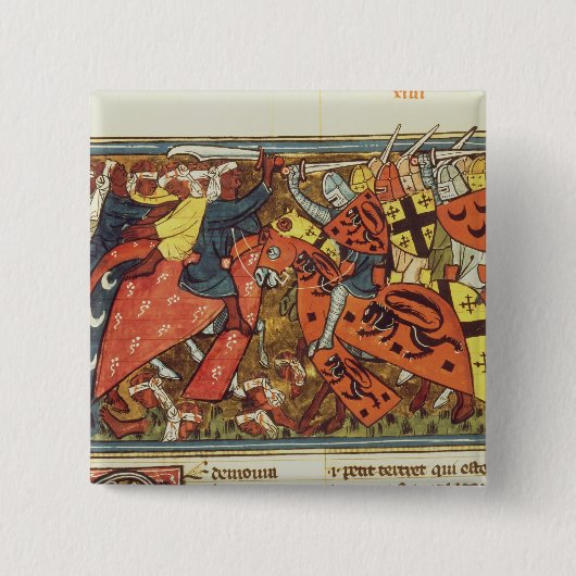 Kampf zwischen Kreuzfahrern und Moslems Button (Vorderseite)