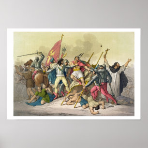 Kampf zwischen lokalem amerikanischem Ureinwohner Poster