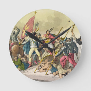 Kampf zwischen lokalem amerikanischem Ureinwohner Runde Wanduhr