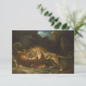 Kampf zwischen Löwen und Tiger Karte (Stehend Vorderseite)