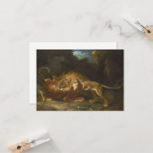 Kampf zwischen Löwen und Tiger Karte (Vorderseite/Rückseite Beispiel)