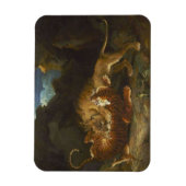 Kampf zwischen Löwen und Tiger Magnet (Vertikal)