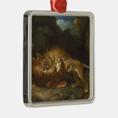 Kampf zwischen Löwen und Tiger Ornament Aus Metall (Rechts)