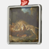 Kampf zwischen Löwen und Tiger Ornament Aus Metall (Links)