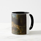 Kampf zwischen Löwen und Tiger Tasse (VorderseiteRechts)