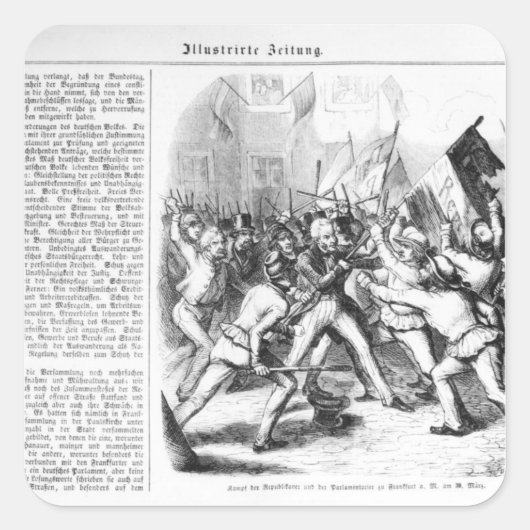 Kampf zwischen Republikanern und Parlament Quadratischer Aufkleber (Vorderseite)