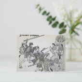 Kampf zwischen Spanien und den Azteken Postkarte (Stehend Vorderseite)