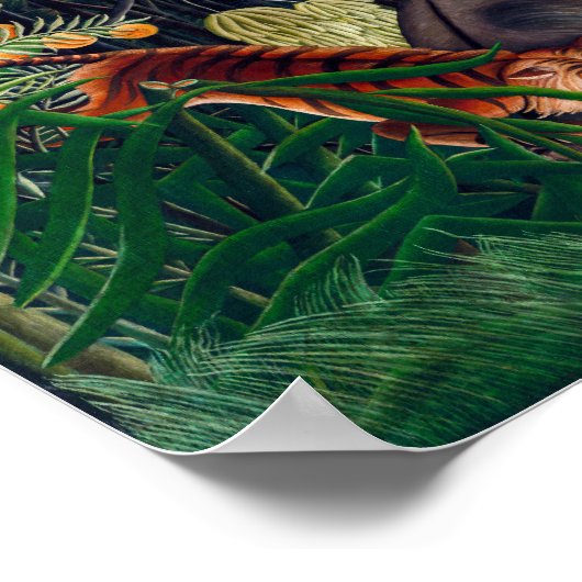 Kampf zwischen Tiger und Buffalo | H Rousseau | Poster (Ecke)