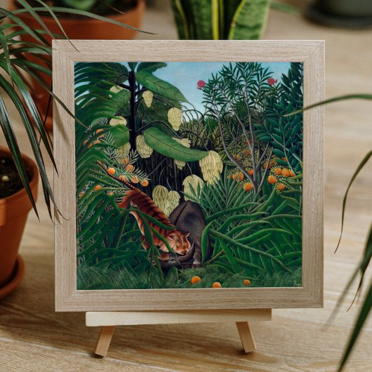 Kampf zwischen Tiger und Buffalo, Henri Rousseau Poster