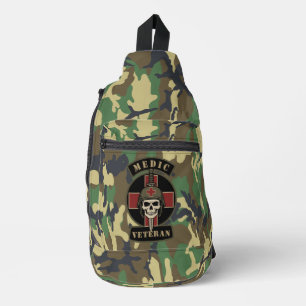Kampfarzt Veteran Taktischer Totenkopf Crossbody Bag
