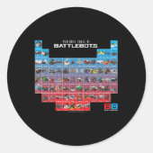 Kampfbots Periodischer Kampftafel Runder Aufkleber (Vorderseite)