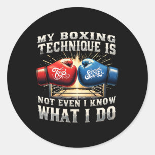Kampfboxhandschuhe - Funny Gym Quote - Retro Bo Runder Aufkleber